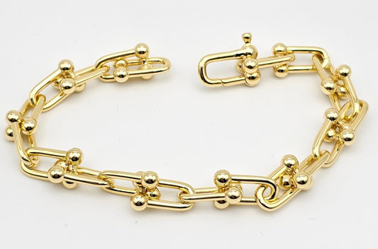 Paper Clip Bracelet – 18K Gold Plated | 925 Silver | 7 inch