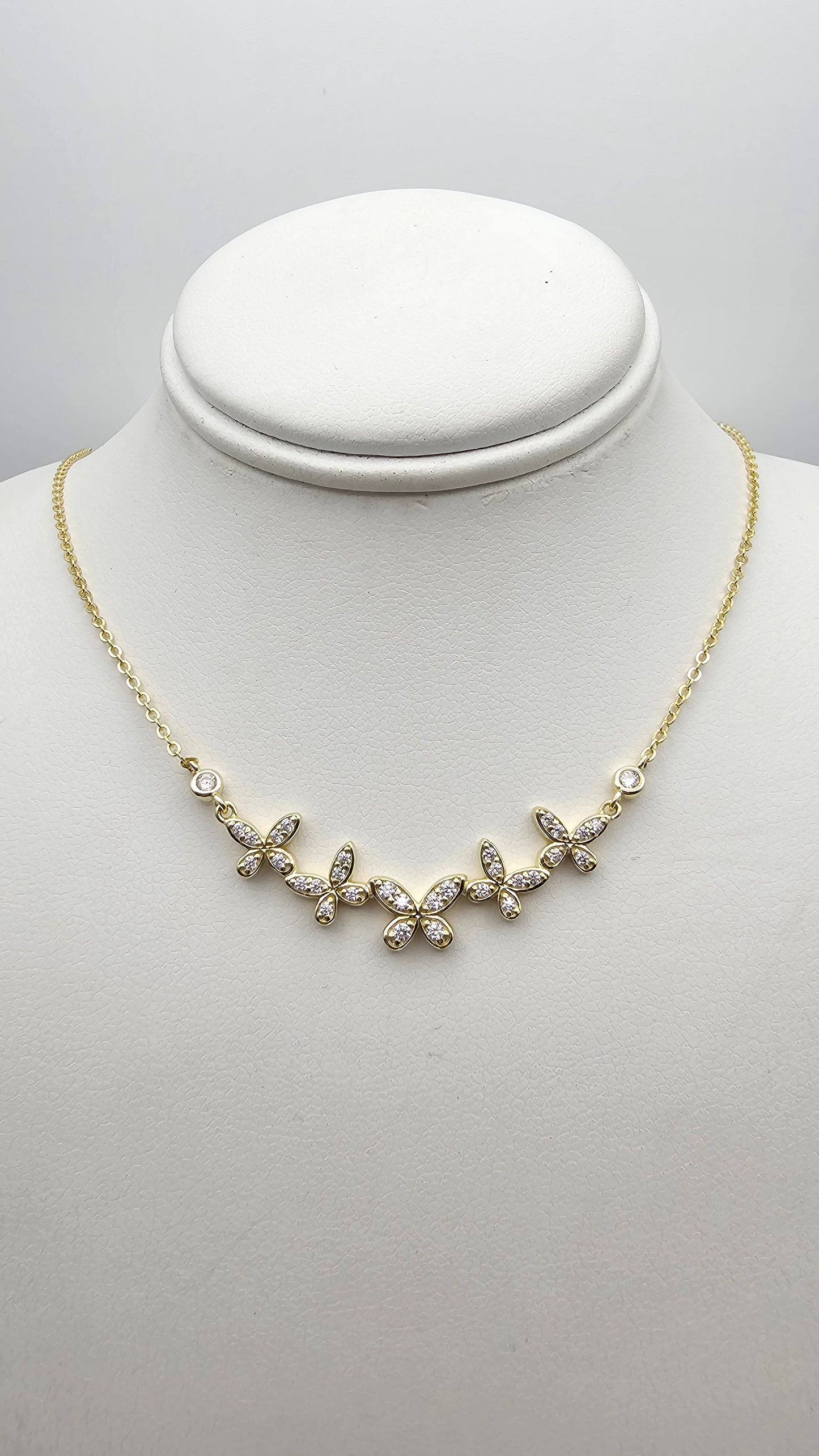 Floral Vine Pendant Necklace – 925 Silver, Gold-Plated
