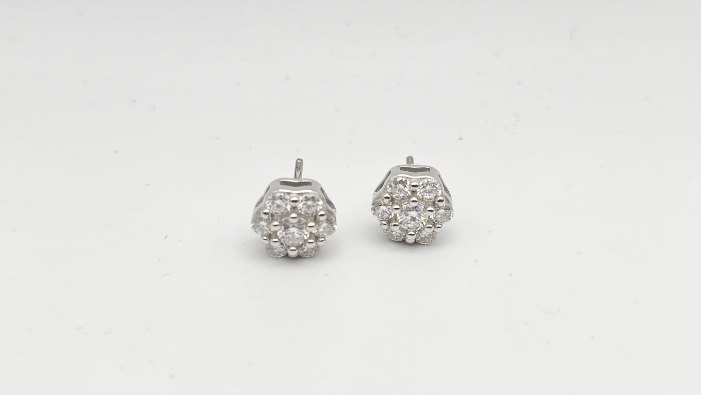 Floral Hexagon Moissanite Studs | 1.72 ctw VVSD | 3.42 g |