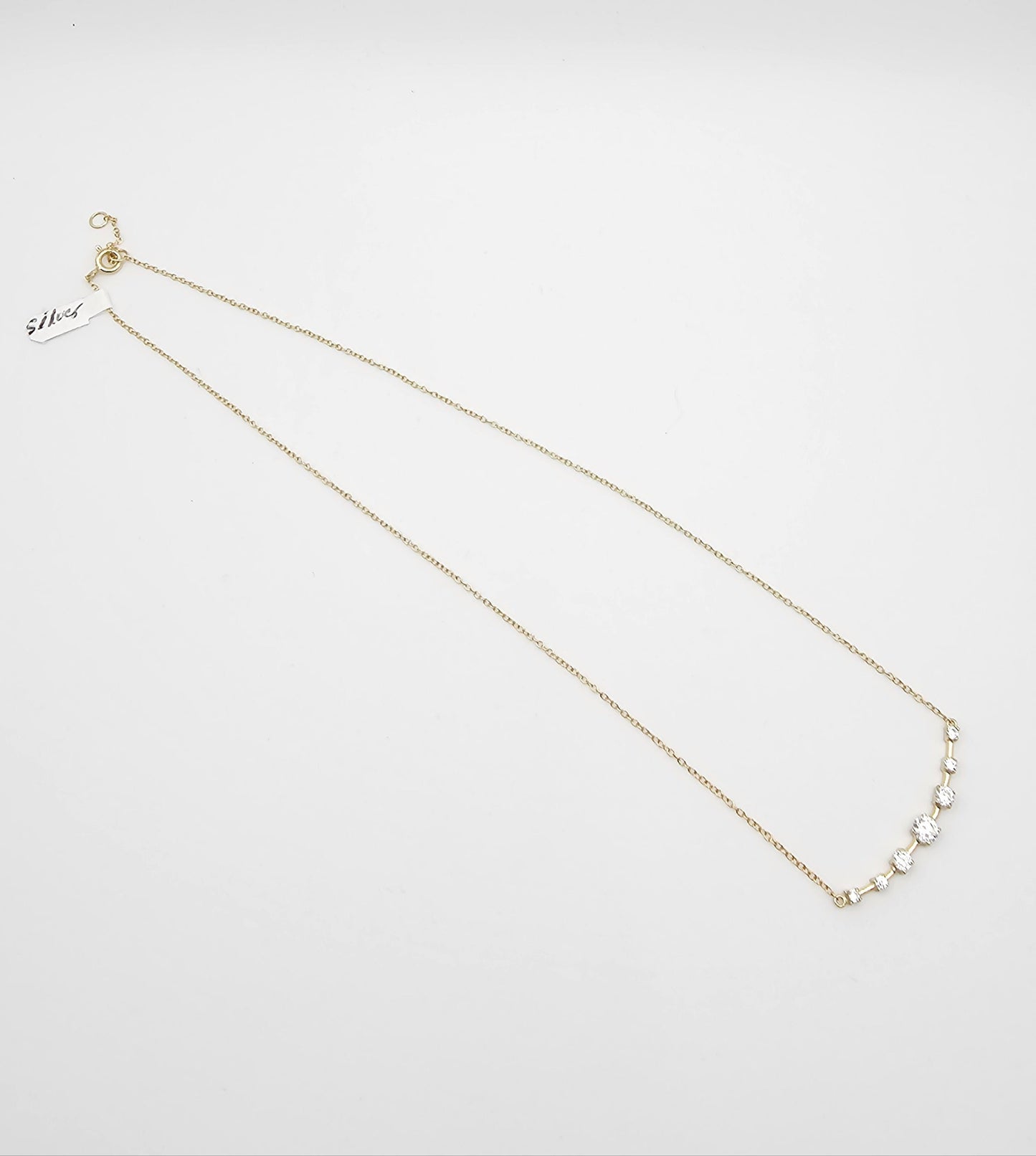 Elegant Gold Plated Bar Necklace with Stone Accents