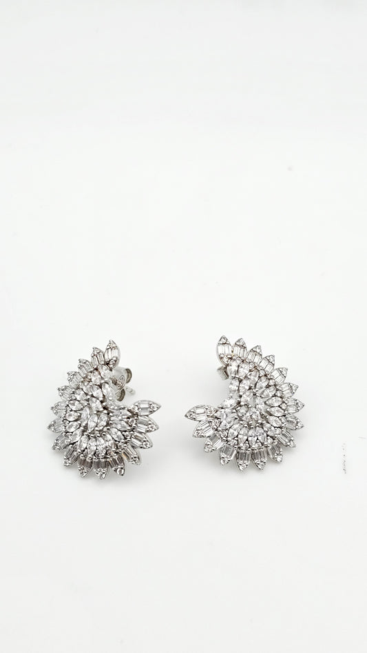 Aurora Marquise Baguette Cluster Earrings