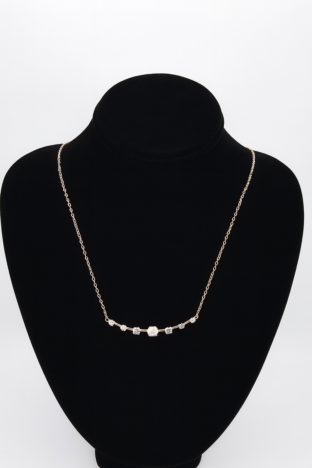 Elegant Gold Plated Bar Necklace with Stone Accents