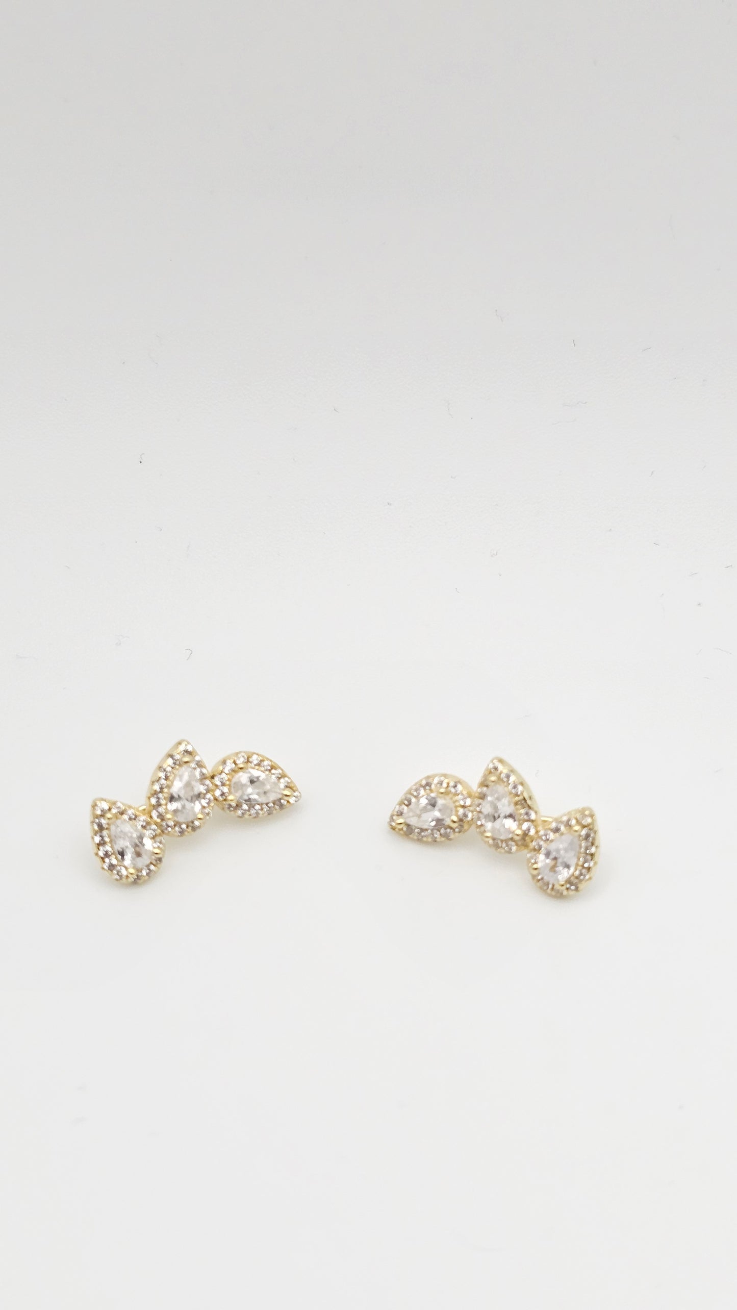 Pear Cut Swarovski Crystal Ear cuffs , 925 silver and gold plated on silver