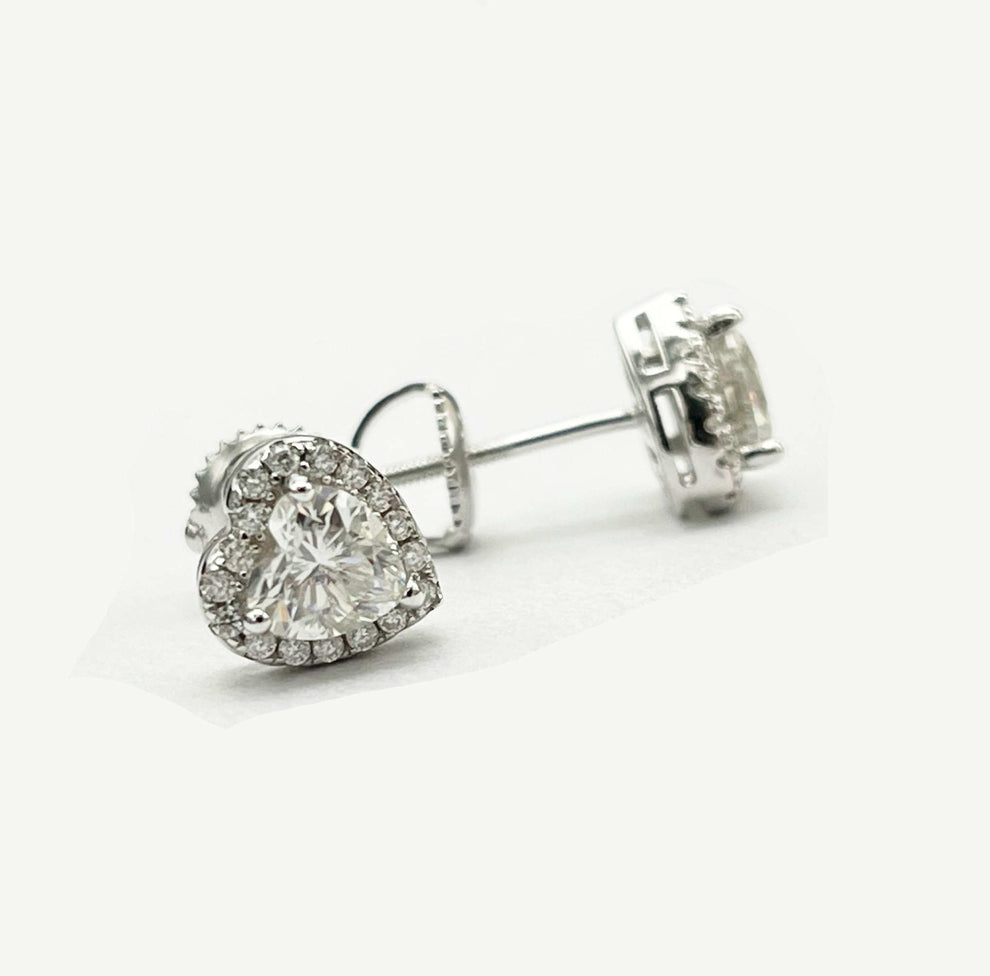 Heart Moissanite Stud Earrings