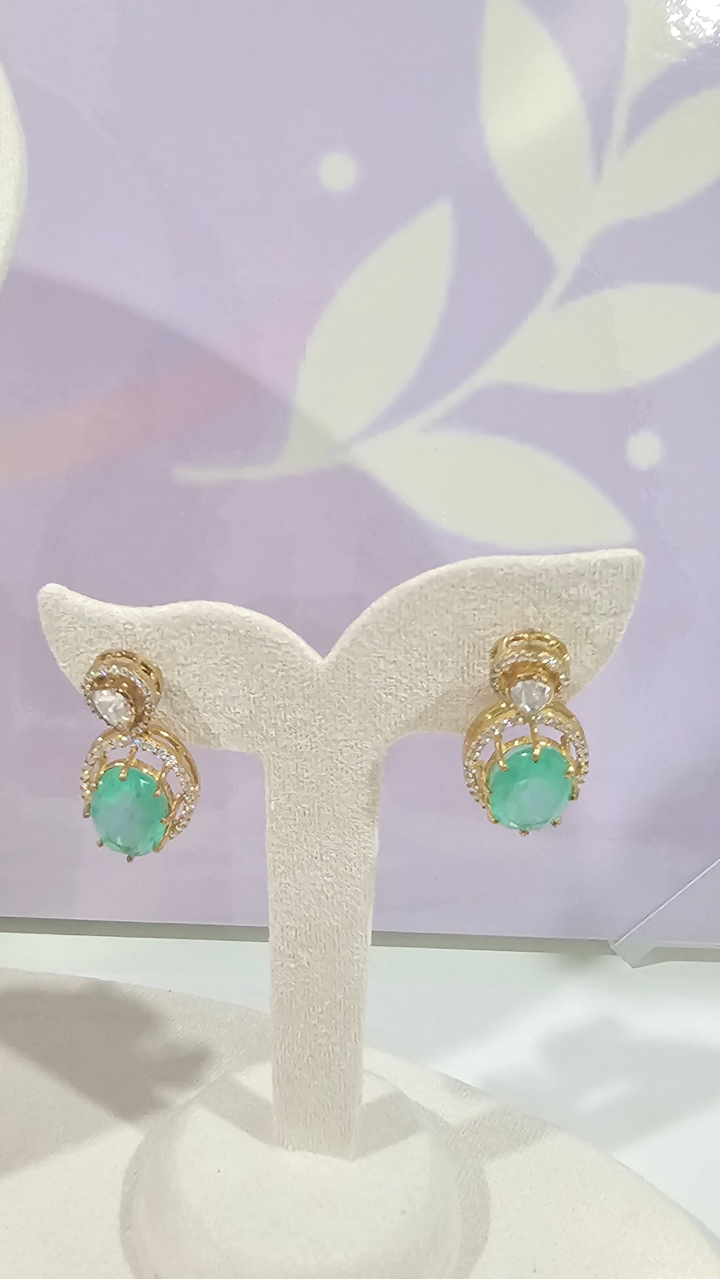 5 layer Hasli Necklace with Polki Moissanite Pendant and Earrings set in 925 Silver