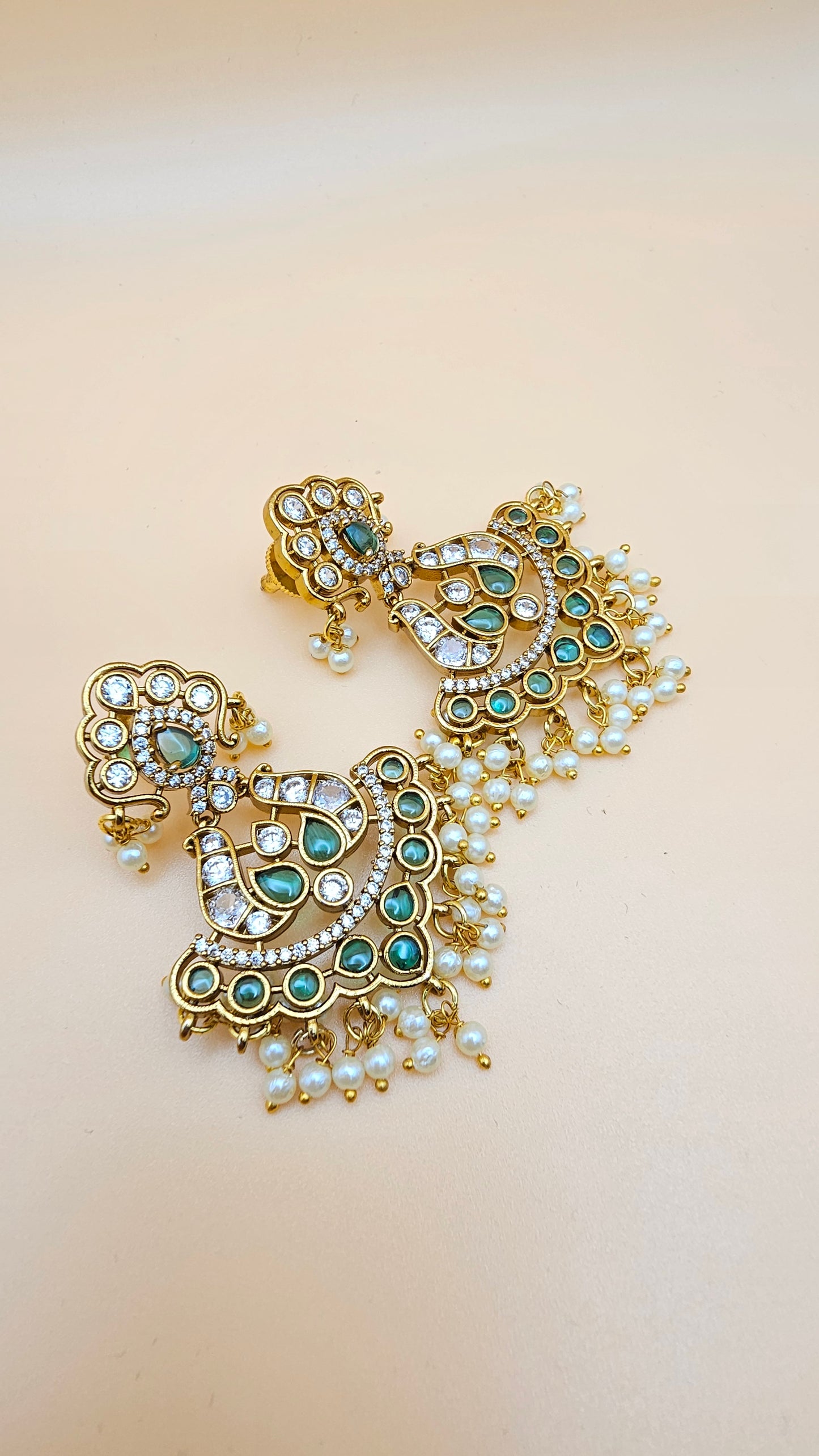 Kundan Earrings with Pearl Drops