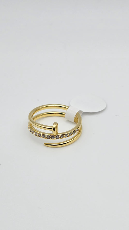 Nail Ring With Stone Accents | 925 Silver | US Size 6, 7