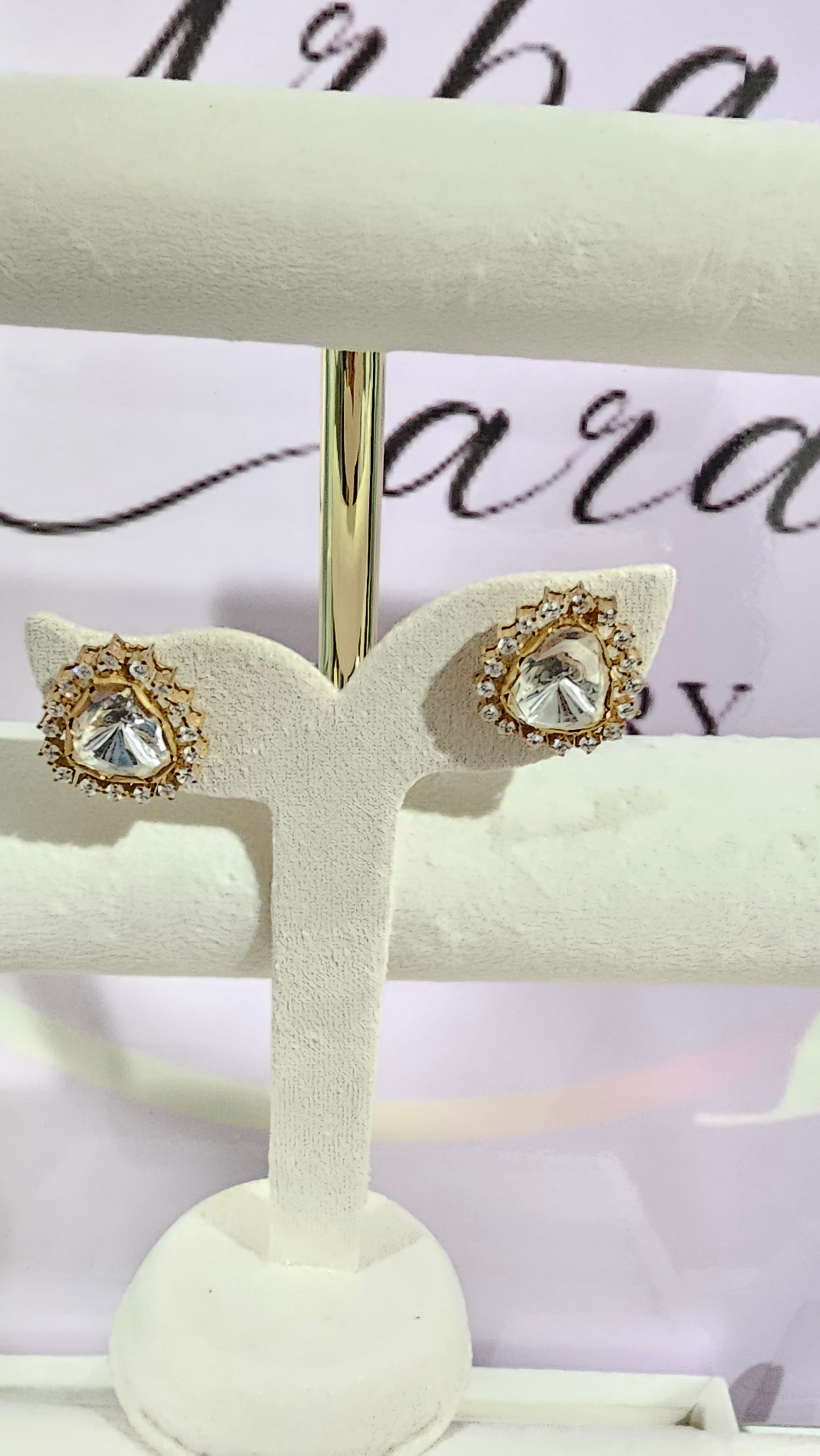 2 layer Hasli Necklace with Moissanite Pendant & Earrings in 925 Silver