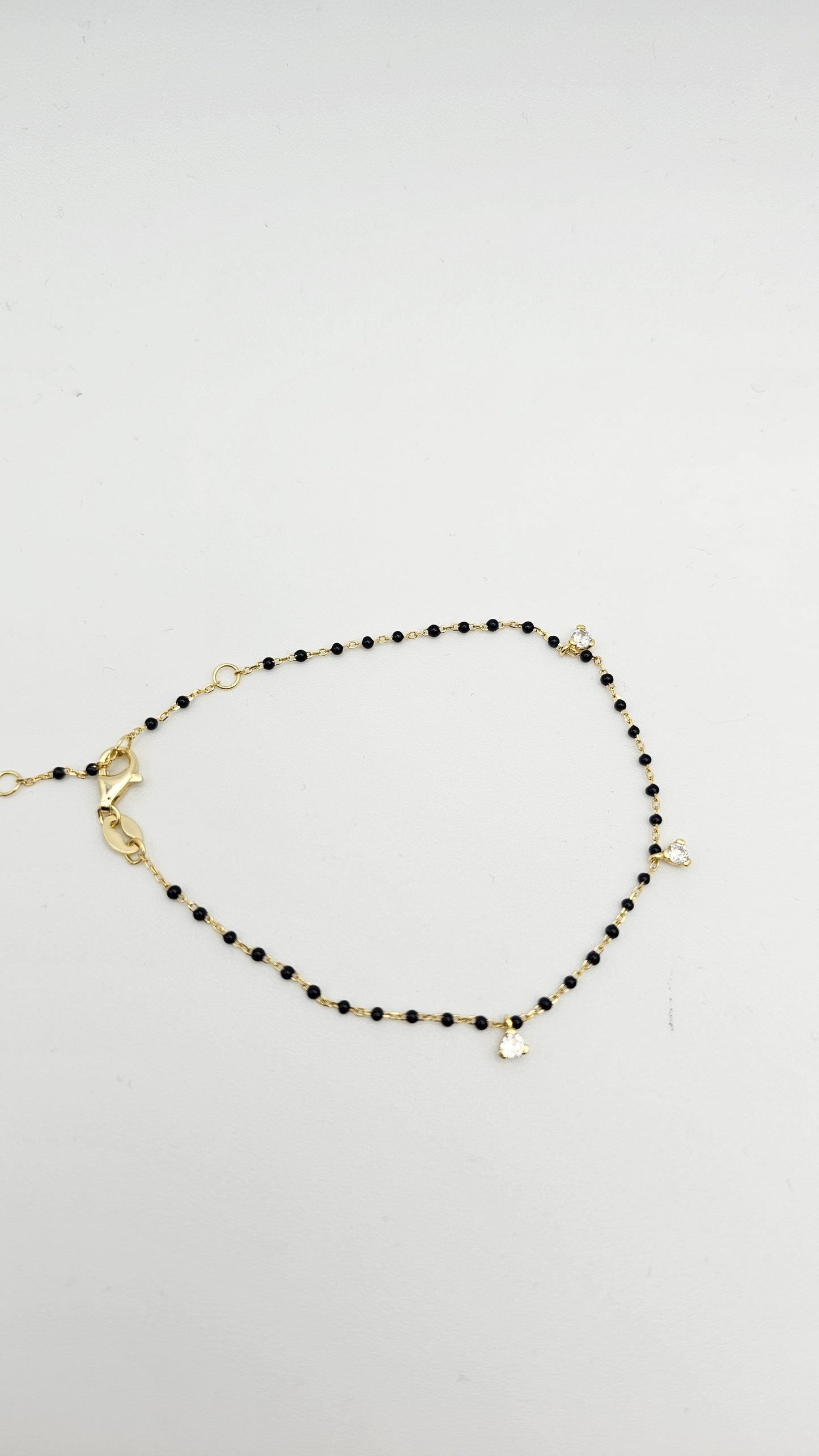 Black bead/nazariya/evil eye Bracelet in 925 Silver