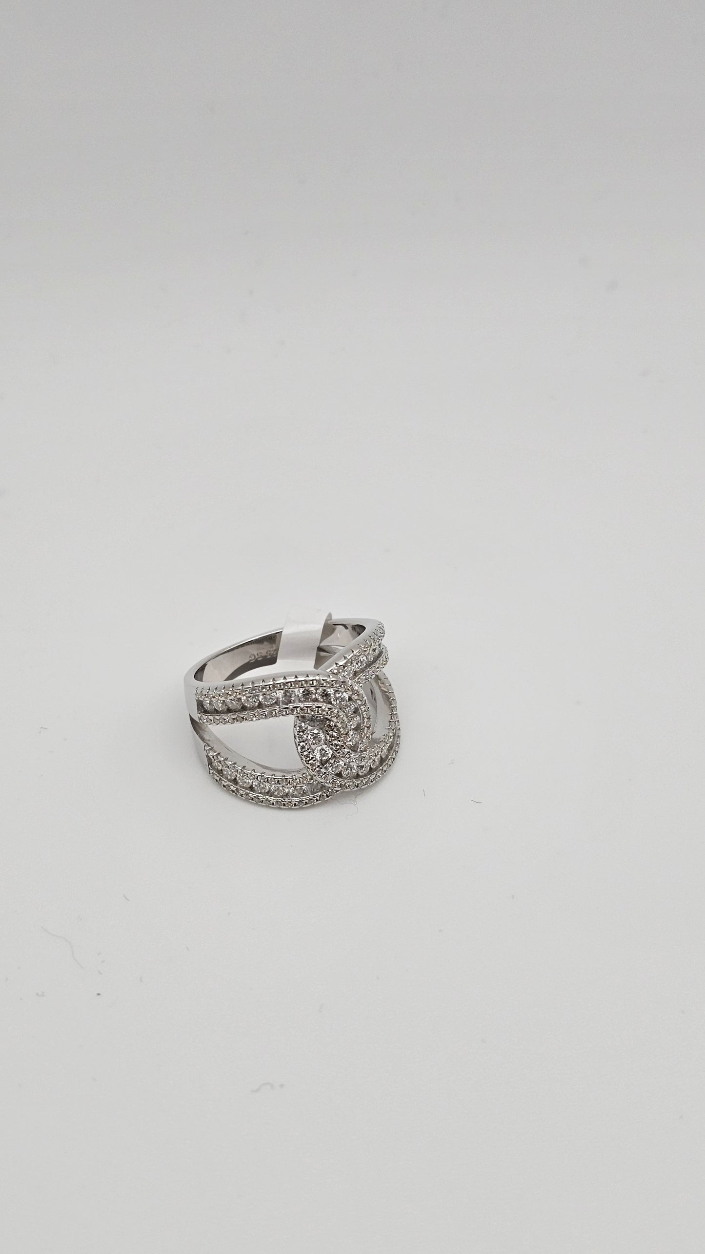 Interlocked Moissanite Diamond Band Ring in 925 Silver | Size US 7