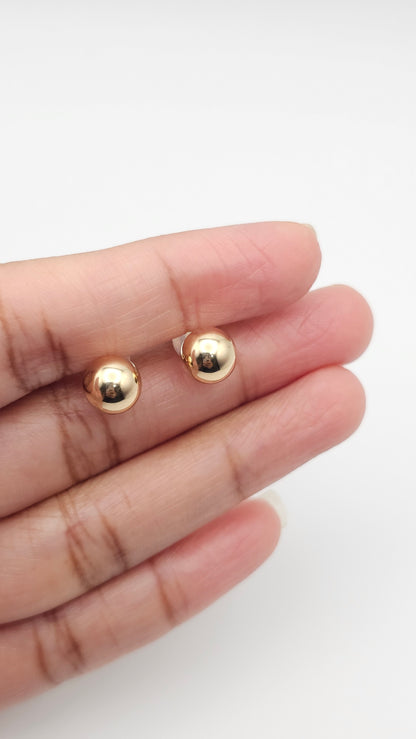 14kt 8mm Gold Ball Stud Earrings
