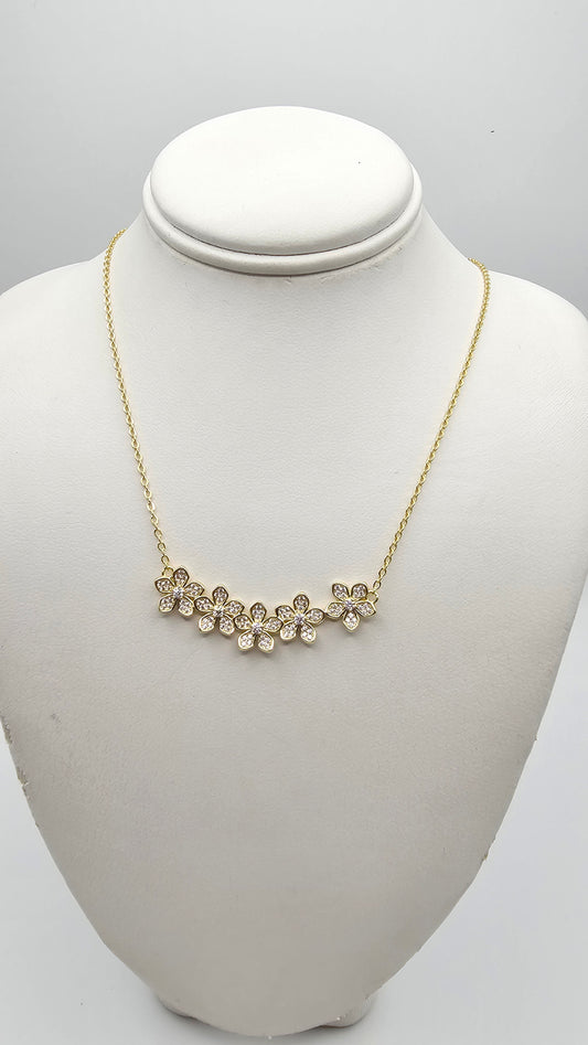 Daisy Blossom Necklace – 925 Silver, Gold-Plated