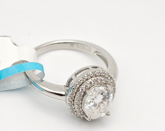 Oval Cut Moissanite Diamond Ring – VVS-D Color | 925 Silver | Size 6