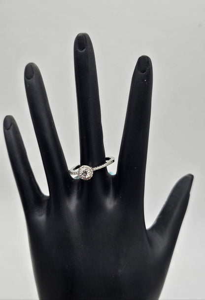Solitaire Moissanite Diamond Ring – 0.38 CTW | VVS-D Color | 925 Sterling Silver | Size 7