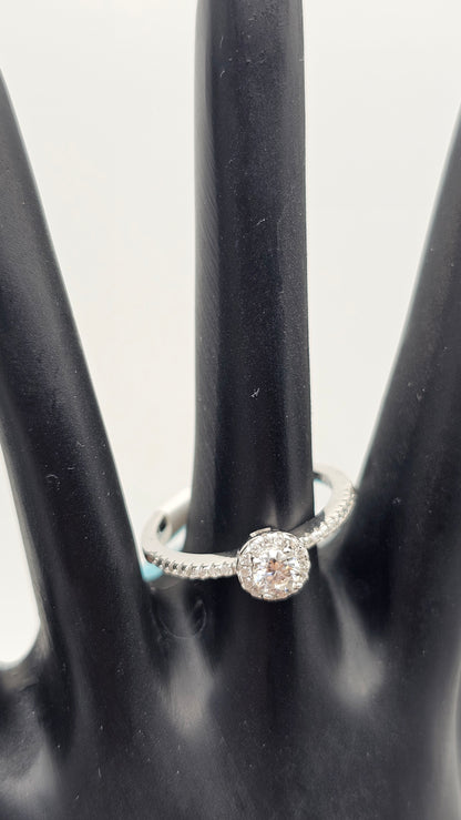 Solitaire Moissanite Diamond Ring – 0.38 CTW | VVS-D Color | 925 Sterling Silver | Size 7
