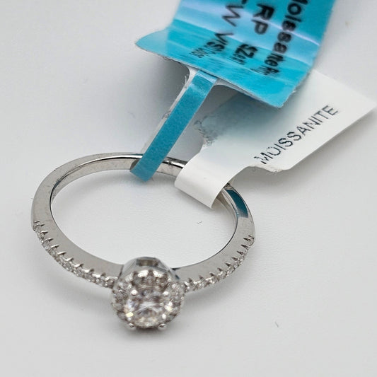 Solitaire Moissanite Diamond Ring – 0.38 CTW | VVS-D Color | 925 Sterling Silver | Size 7