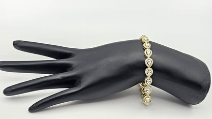 Pear Cut Swarovski crystal Tennis Bracelet in Gold plated | 925 Silver| 7 inch