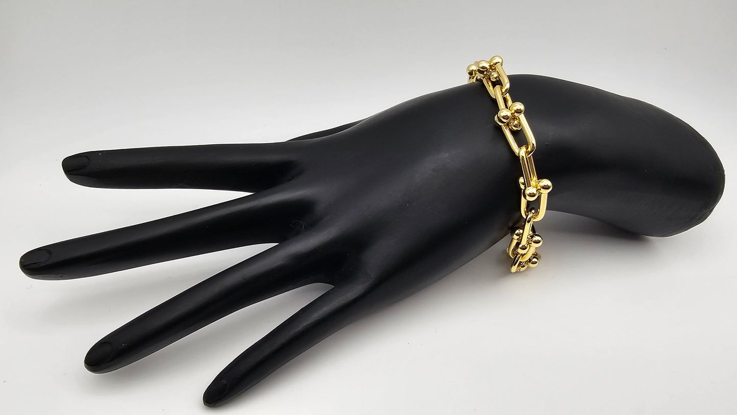 Paper Clip Bracelet – 18K Gold Plated | 925 Silver | 7 inch