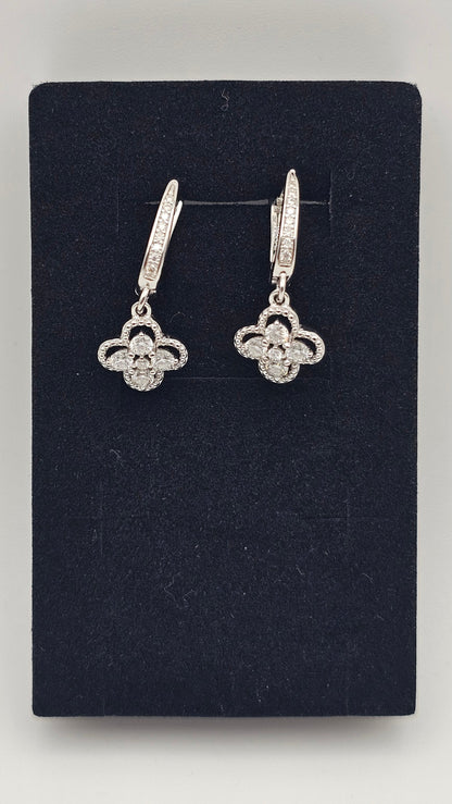 Clover Shaped Moissanite Diamond Earrings | VVS-D Color | 0.63 CTW