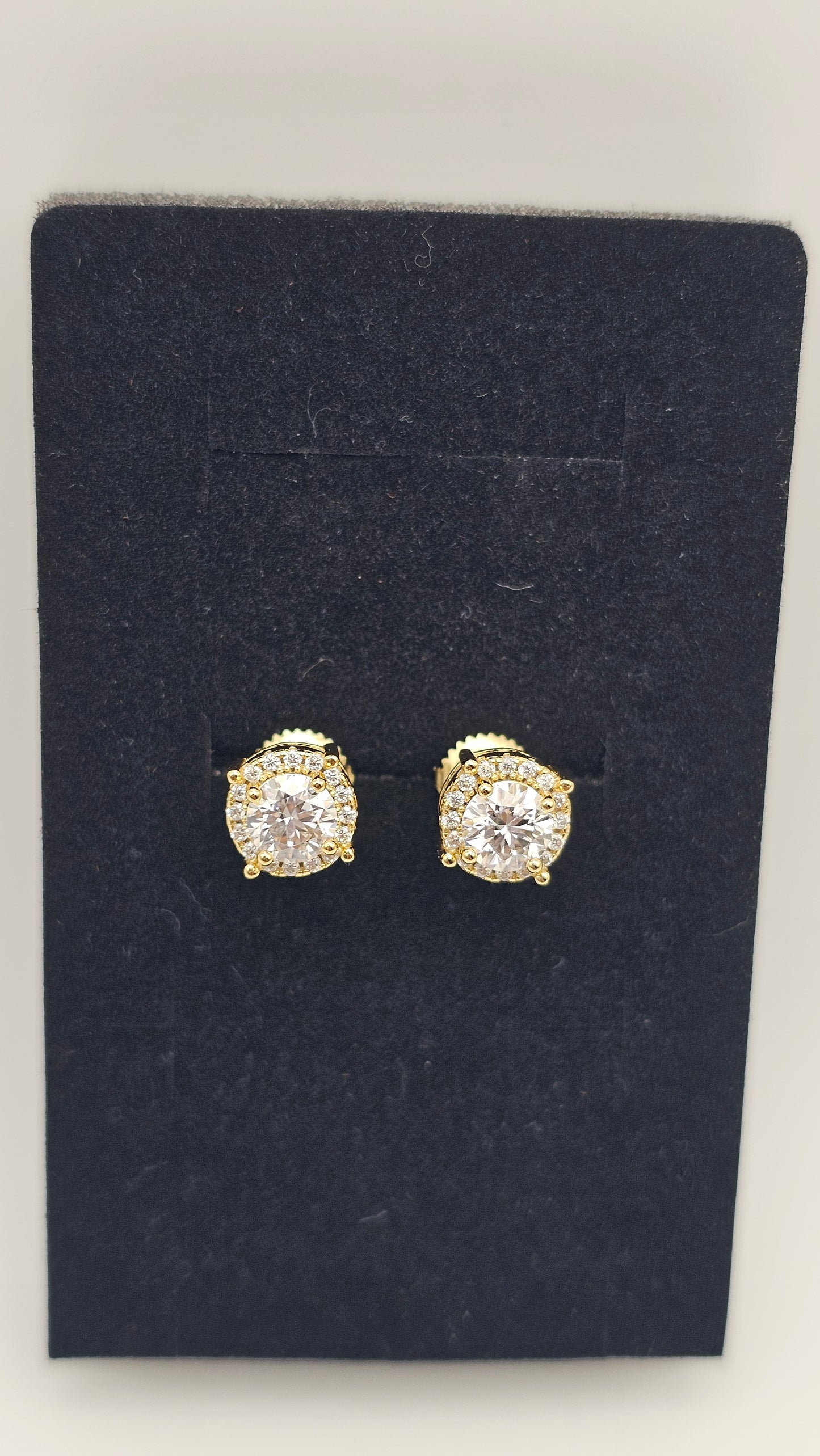 Solitaire Moissanite Diamond Stud Earrings | VVS-D Color | Gold Plated