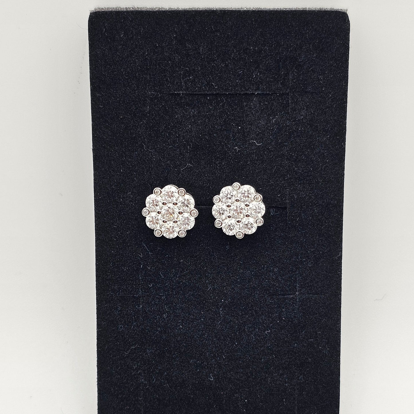 7-Stone Moissanite Diamond Stud Earrings – 1.48 CTW | 925 Silver | VVS-D Color