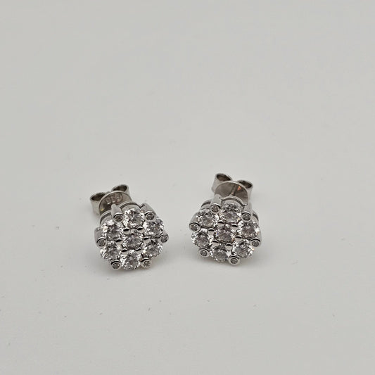7-Stone Moissanite Diamond Stud Earrings – 1.48 CTW | 925 Silver | VVS-D Color