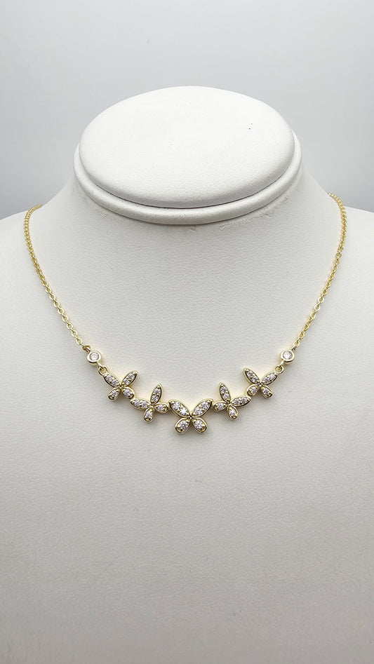 Floral Vine Pendant Necklace – 925 Silver, Gold-Plated