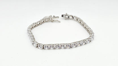Round Cut Swarovski Crystal Tennis Bracelet – 5mm | 7" | 925 Silver