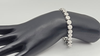 Round Stone Swarovski® Crystal Bracelet | 7" | 925 Silver