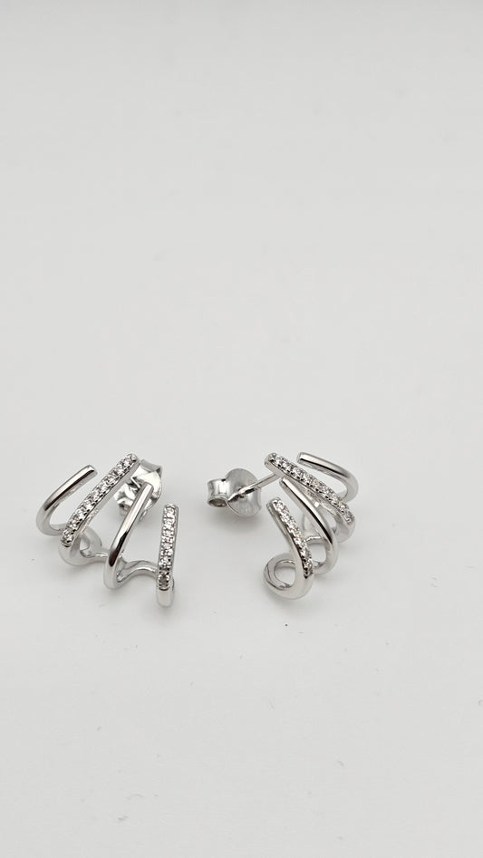 Four Row Ear Cuff Hoops | 925 Silver