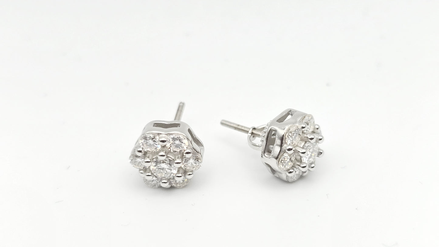Floral Hexagon Moissanite Studs | 1.72 ctw VVSD | 3.42 g |
