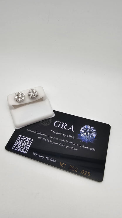 Floral Hexagon Moissanite Studs | 1.72 ctw VVSD | 3.42 g |