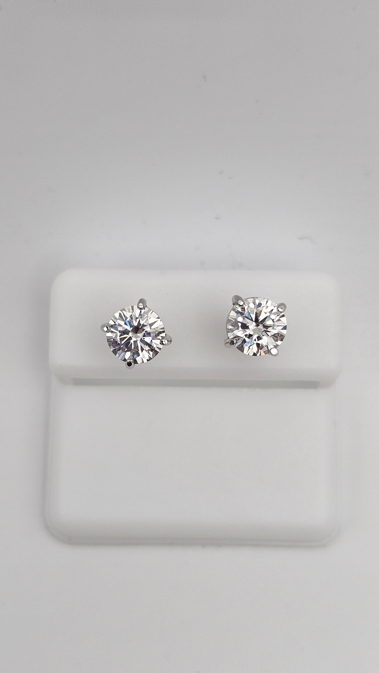 7mm Solitaire Moissanite Diamond Studs | 2.4 ctw | VVSD Color | 1.61g
