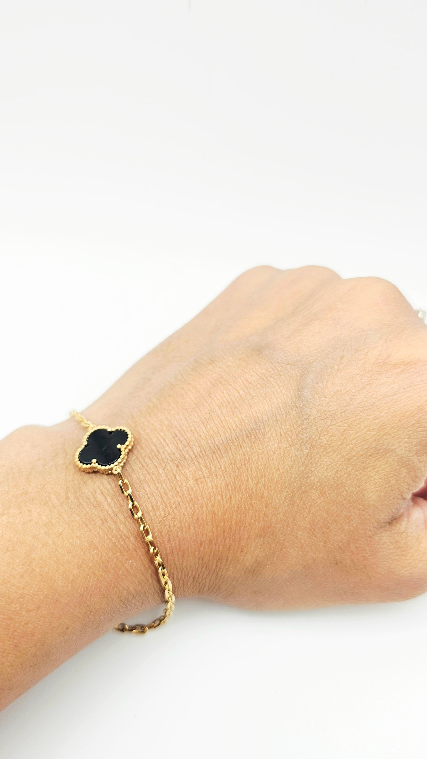 Clover Sets - necklace, earrings, bracelet,  green and white motif, 925 Silver, 18kt gold plated