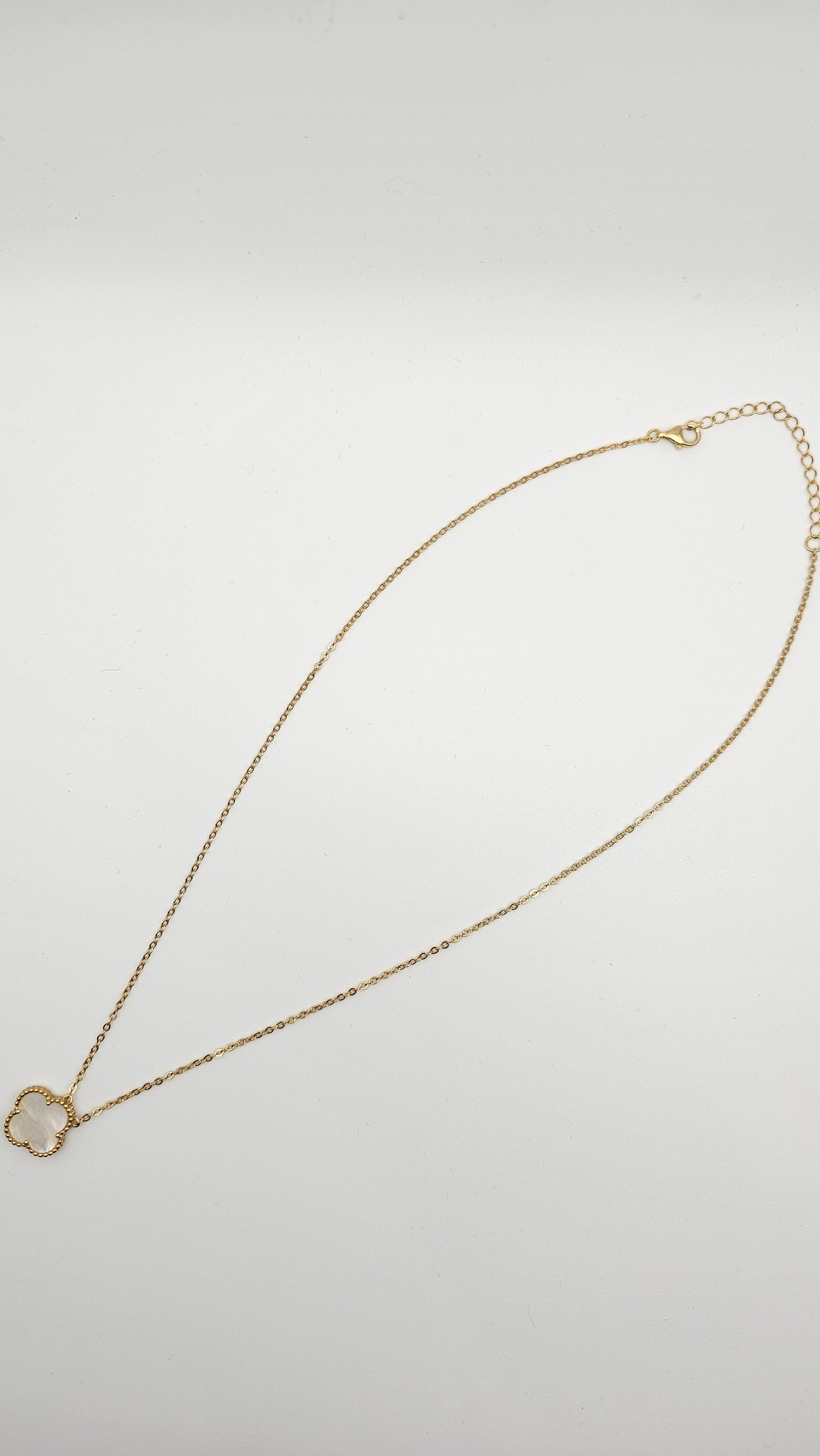 Clover Sets - necklace, earrings, bracelet,  green and white motif, 925 Silver, 18kt gold plated