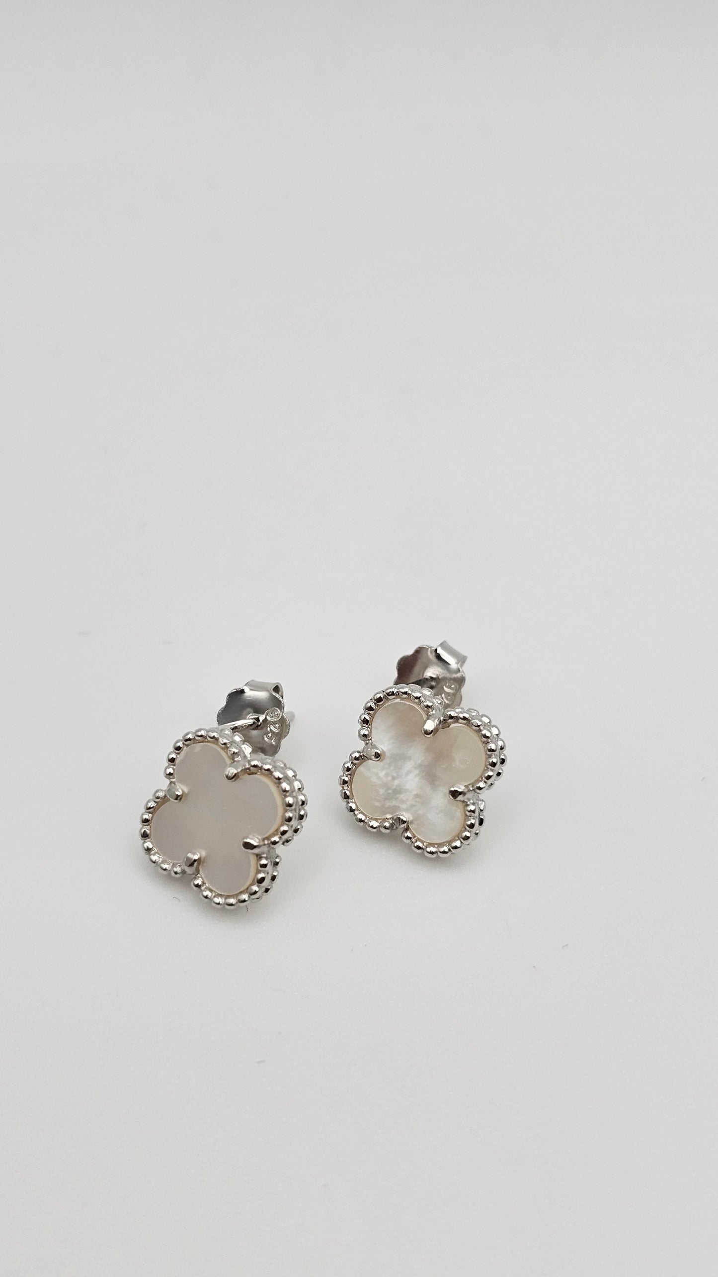 Clover Sets - necklace, earrings, bracelet,  green and white motif, 925 Silver, 18kt gold plated