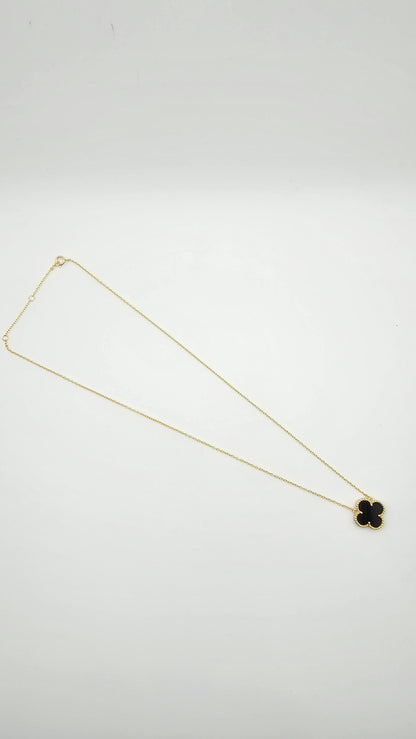 Clover Sets - necklace, earrings, bracelet,  green and white motif, 925 Silver, 18kt gold plated