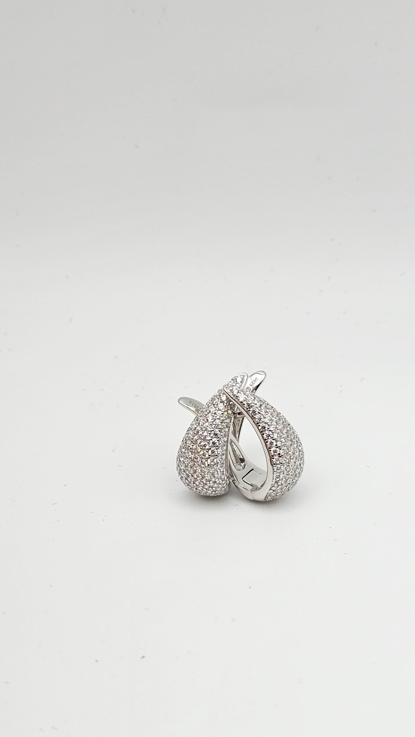 Pave Teardrop Statement Hoops