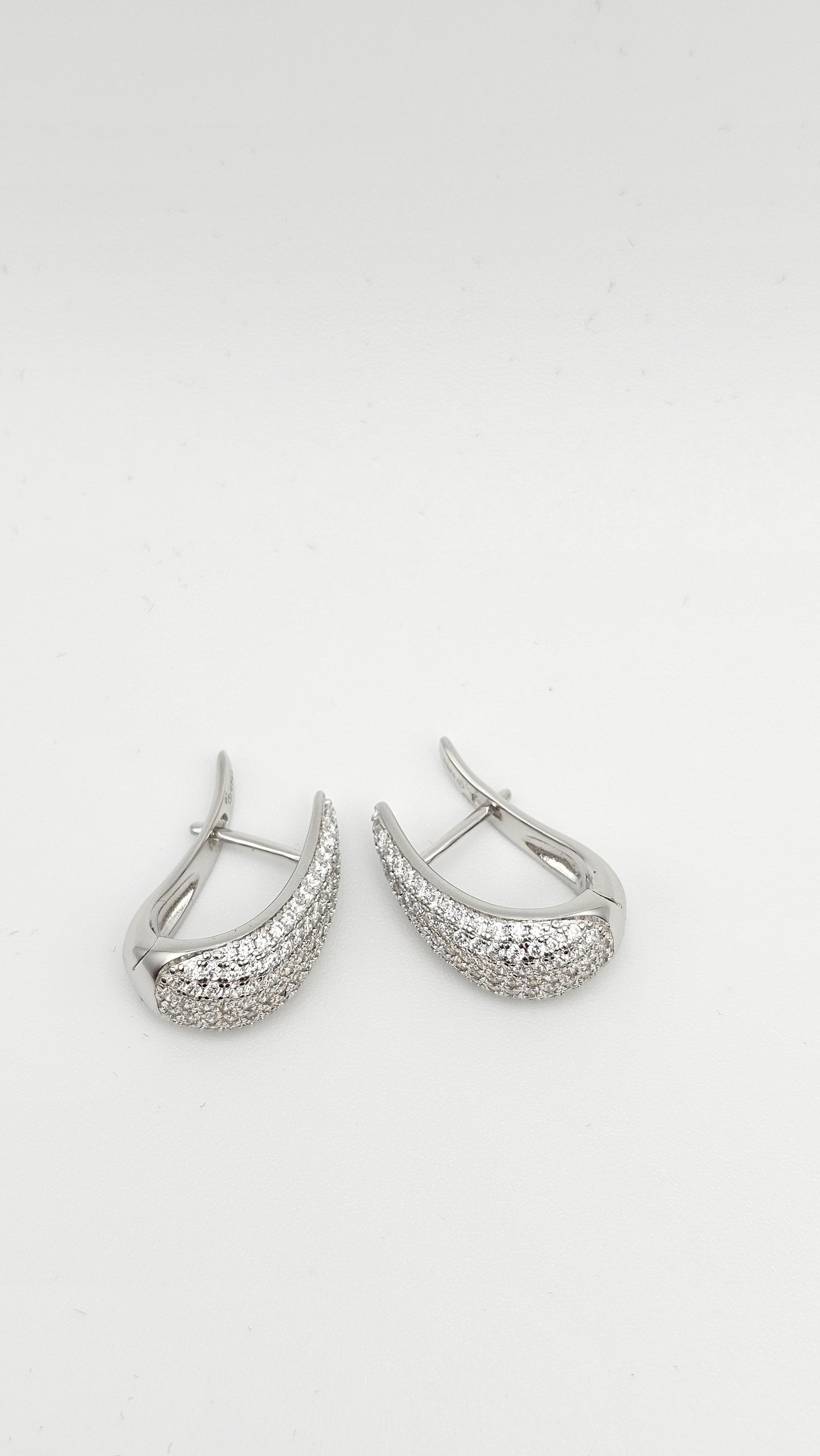 Pave Teardrop Statement Hoops
