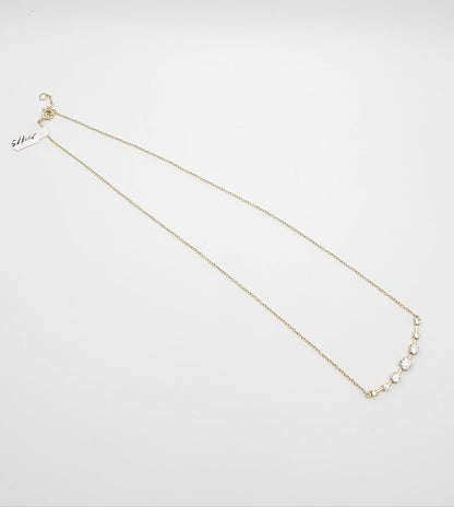 Elegant Gold Plated Bar Necklace with Stone Accents