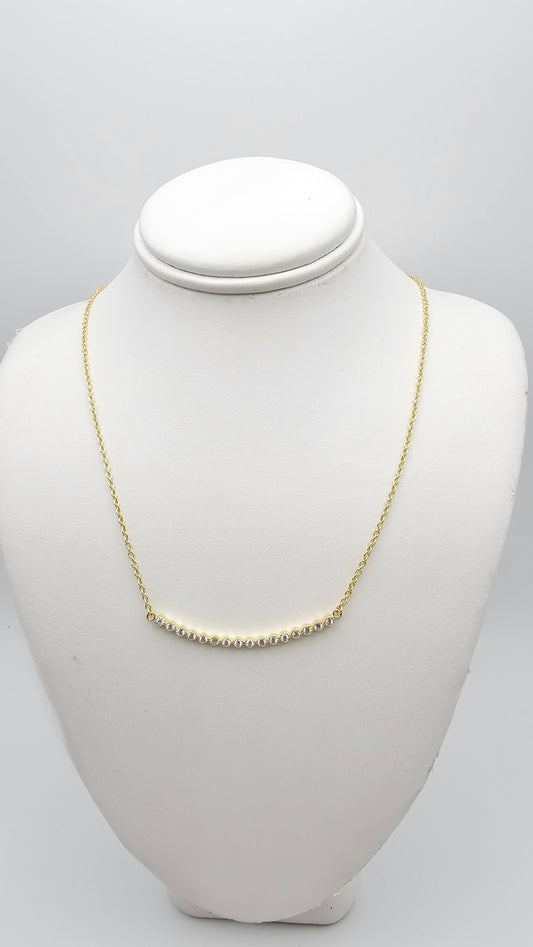 Gold Plated bar necklace in 925 Silver