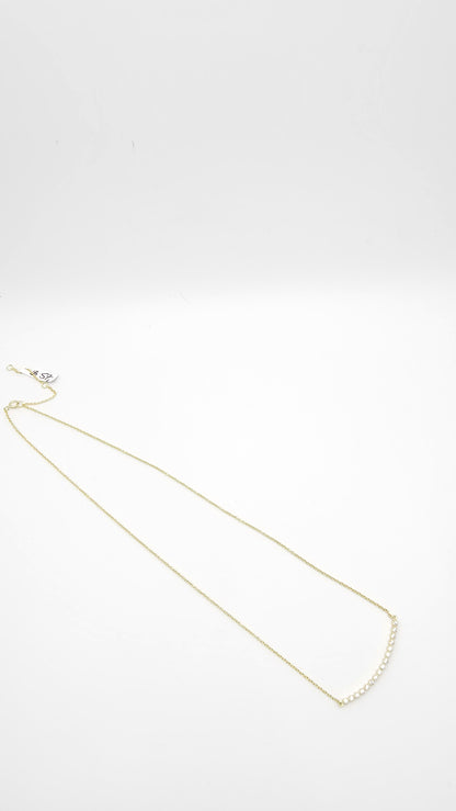 Gold Plated bar necklace in 925 Silver