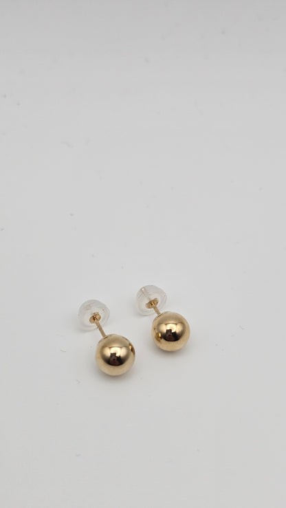 14kt Gold 7mm Ball Stud Earrings