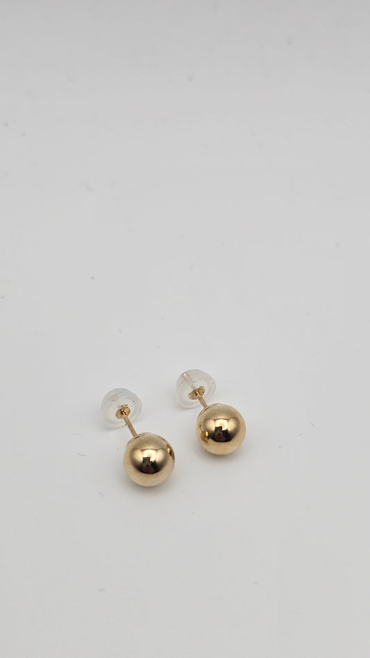 14kt Gold 7mm Ball Stud Earrings