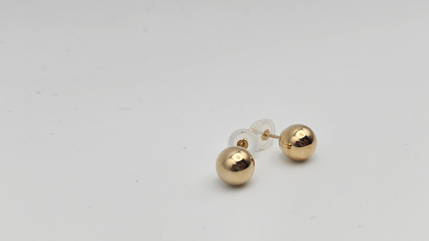 14kt Gold 7mm Ball Stud Earrings
