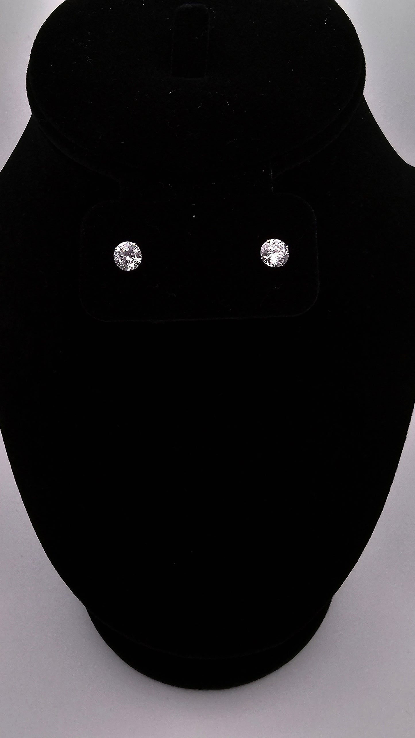 14kt Gold 6mm Crystal Stud Solitaire Earrings