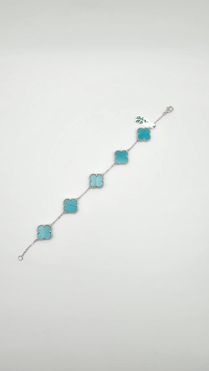 Clover bracelets, 925 Silver & 18kt gold plated