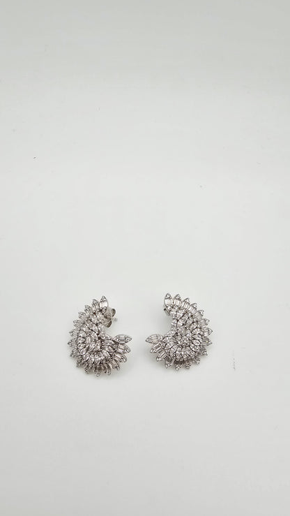 Aurora Marquise Baguette Cluster Earrings