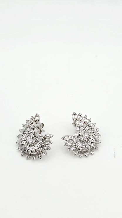 Aurora Marquise Baguette Cluster Earrings