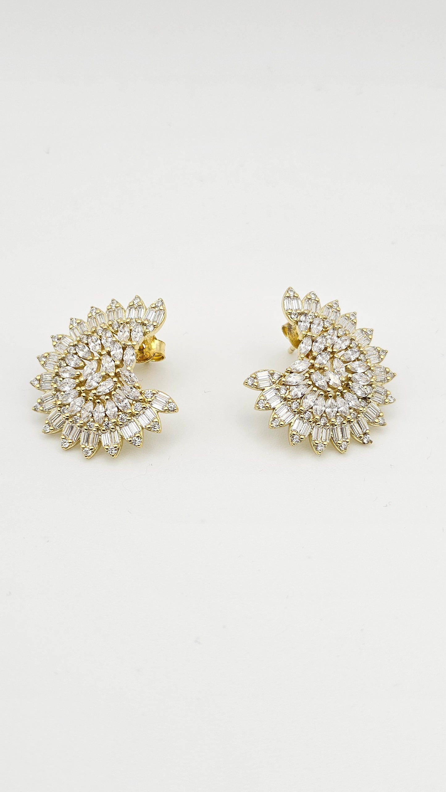 Aurora Marquise Baguette Cluster Earrings